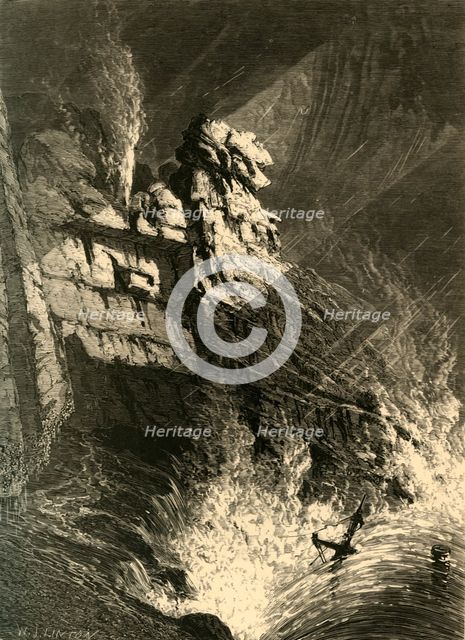 'The "Spouting Horn" in a Storm', 1872.  Creator: W. J. Linton.