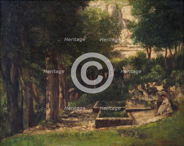 The Spring in Fouras (A painter and his model). Artist: Courbet, Gustave (1819-1877)