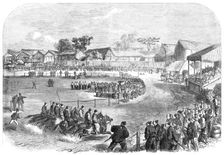 The Spring Meeting at Yokohama: race of the Japanese officers...the start..., 1865. Creator: Unknown
