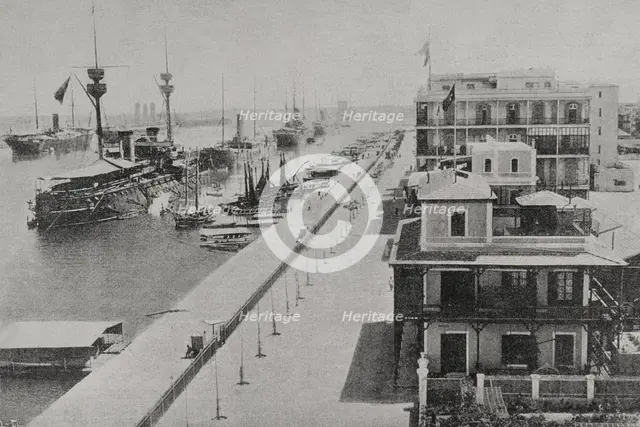 The squadron of Admiral Manuel de la Cámara in Port-Said, 1898. Creator: Unknown.