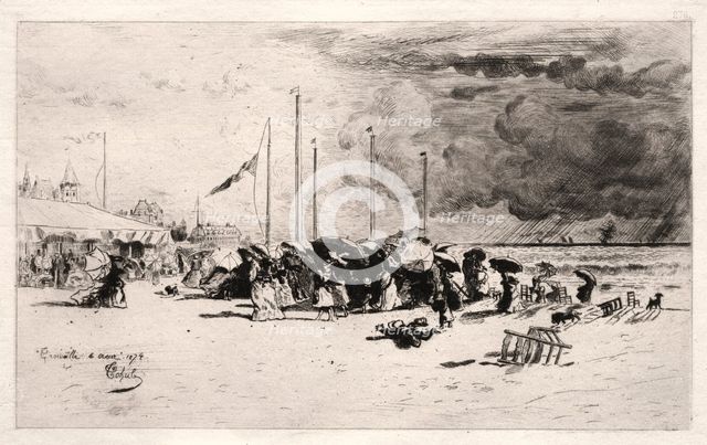 The Squall at Trouville, 1874. Creator: Félix Hilaire Buhot (French, 1847-1898).