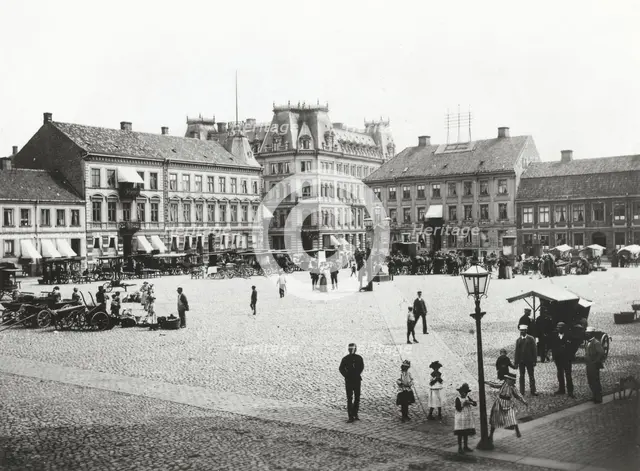 The square by the town hall, Landskrona, Sweden, 1910. Creator: Unknown.