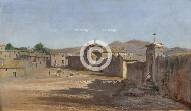 The square in Anticoli Corrado, Italy, 1873. Creator: Niels Bredal.