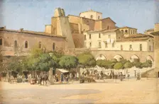 The square in Sulmona, 1856-1903. Creator: Edvard Frederik Petersen