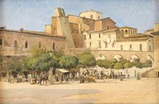 The square in Sulmona, 1856-1903. Creator: Edvard Frederik Petersen