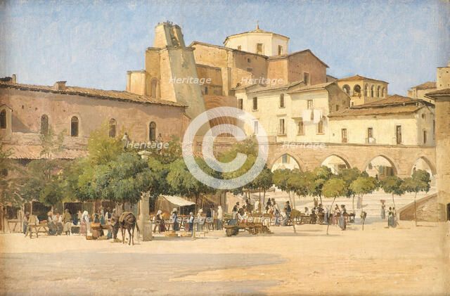 The square in Sulmona, 1856-1903. Creator: Edvard Frederik Petersen.