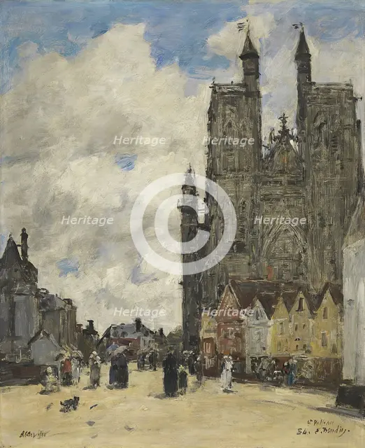 The Square of the Church of Saint Vulfran in Abbeville, 1884. Creator: Eugene Louis Boudin.