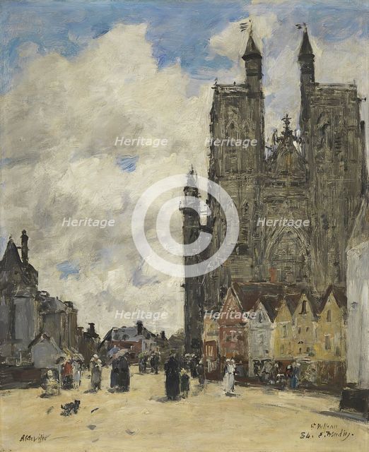 The Square of the Church of Saint Vulfran in Abbeville, 1884. Creator: Eugene Louis Boudin.