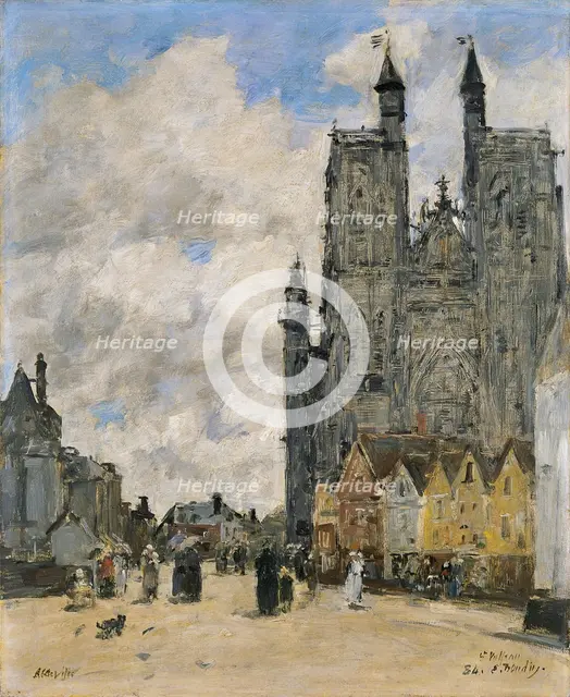 The Square of the Church of Saint Vulfran in Abbeville. Artist: Boudin, Eugène-Louis (1824-1898)