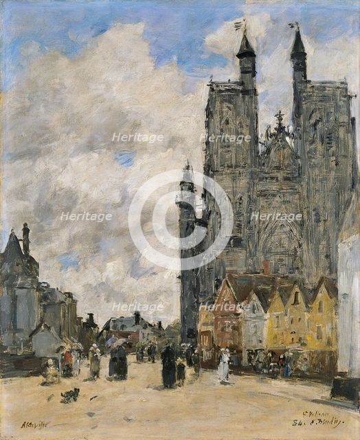 The Square of the Church of Saint Vulfran in Abbeville. Artist: Boudin, Eugène-Louis (1824-1898)