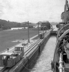 The SS Orbita Panama Canal, early 20th century.Artist: J Dearden Holmes