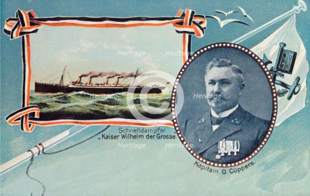 The SS 'Kaiser Wilhelm der Grosse' and Captain Otto Cuppers, c1905. Creator: Unknown.
