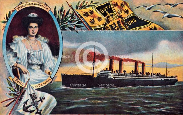 The SS 'Kronprinzessin Cecilie', c1910.  Creator: Unknown.