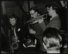 The Tubby Hayes Sextet playing at the Co-op Civic Centre, Bristol, 1950s. Pictured are Tubby Hayes ( Creator: Denis Williams