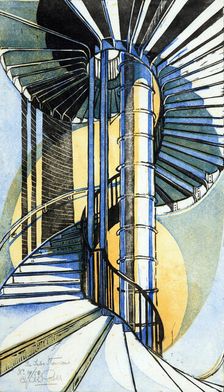 The Tube staircase, 1929. Creator: Cyril Edward Power