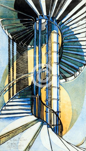 The Tube staircase, 1929. Creator: Cyril Edward Power.