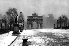 The Tuileries under snow and the Carrousel Arch, Paris, 1931.Artist: Ernest Flammarion