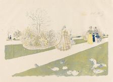 The Tuileries Garden (Le jardin des Tuileries), published 1896. Creator: Edouard Vuillard