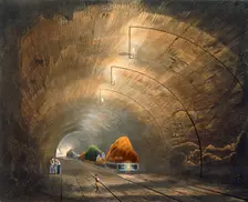 The Tunnel Liverpool and Manchester Railway, 1833. Creator: Thomas Talbot Bury