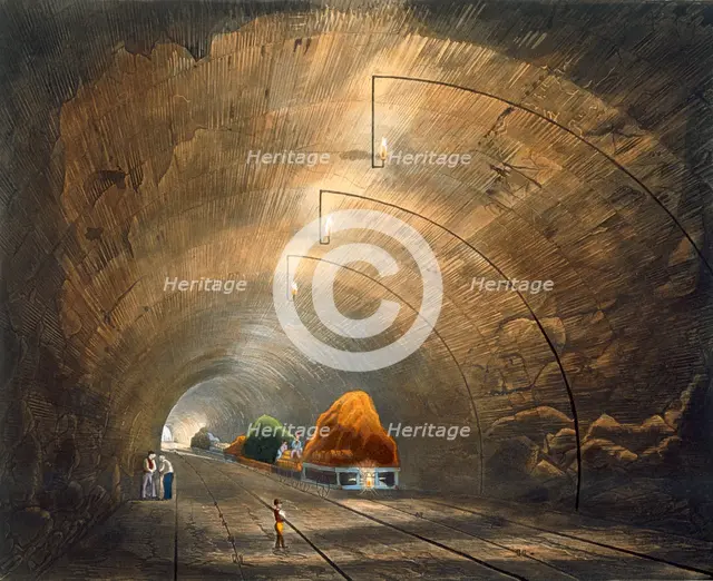 'The Tunnel', Liverpool and Manchester Railway, 1833. Creator: Thomas Talbot Bury.