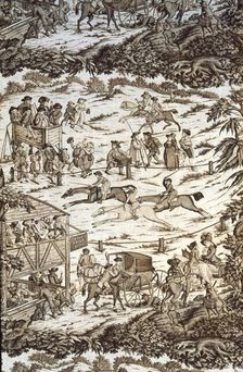 The Turf Inn (Furnishing Fabric), England, c. 1785. Creator: Unknown