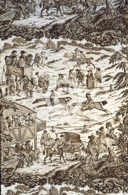 The Turf Inn (Furnishing Fabric), England, c. 1785. Creator: Unknown.