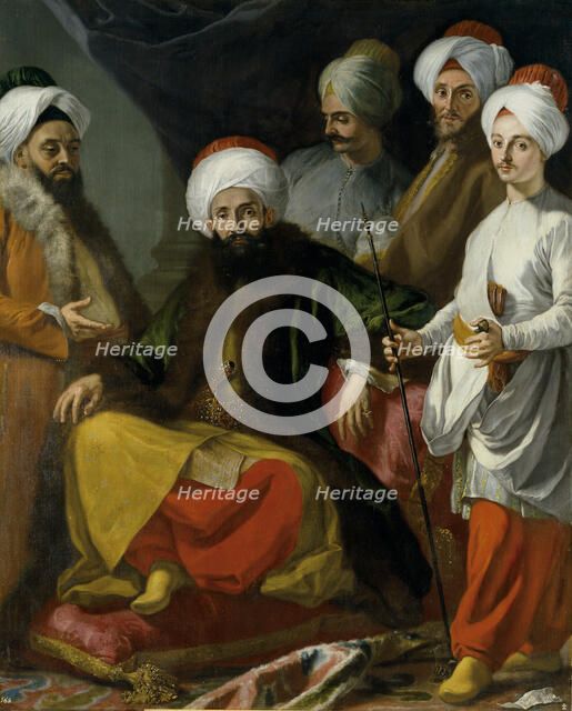 The Turkish embassy in Naples in 1741. Artist: Bonito, Giuseppe (1707-1789)