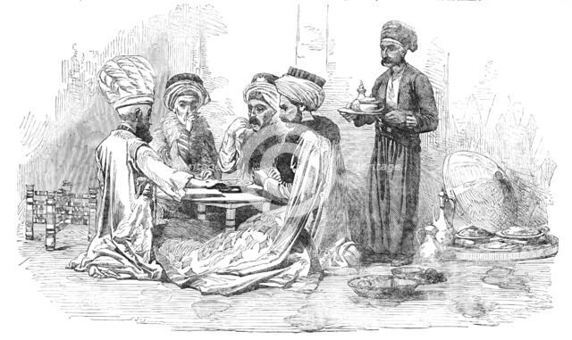 The Turkish Exhibition and Museum, Hyde-Park-Corner - a Turkish Dinner Party, 1854. Creator: Unknown.