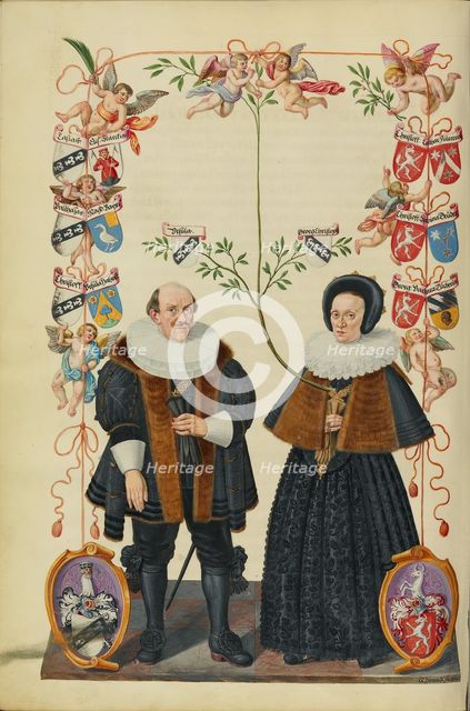 The Twenty-Seventh Generation, Christoph Derrer and His Second Wife Ursula..., about 1626-1711. Creator: Georg Strauch.