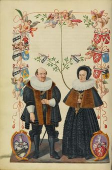 The Twenty-Seventh Generation, Christoph Derrer and His Second Wife Ursula..., about 1626-1711. Creator: Georg Strauch