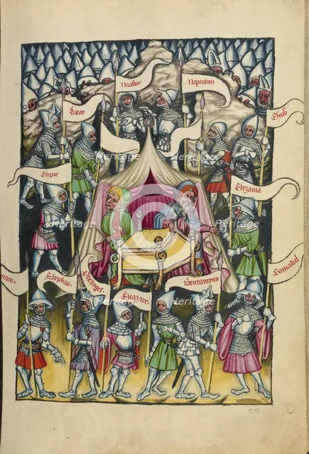 The Twelve Tribes of Israel; Weltchronik, about 1400-1410. Creator: Unknown.