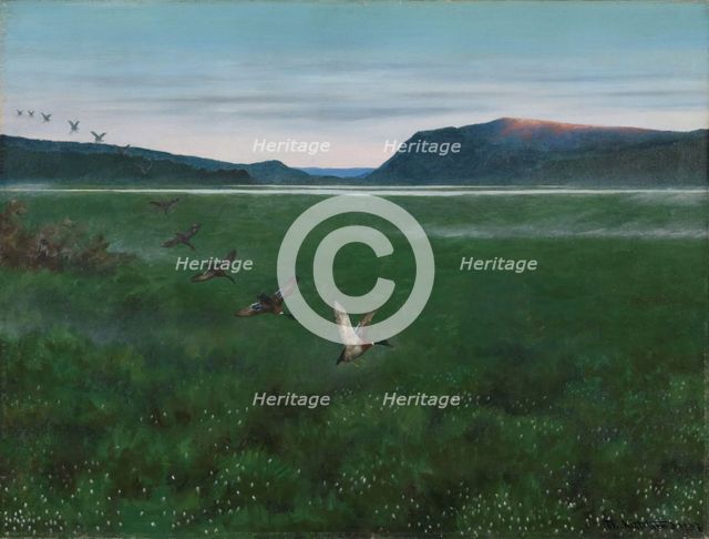 The twelve Wild Ducks, 1897. Creator: Theodor Kittelsen.