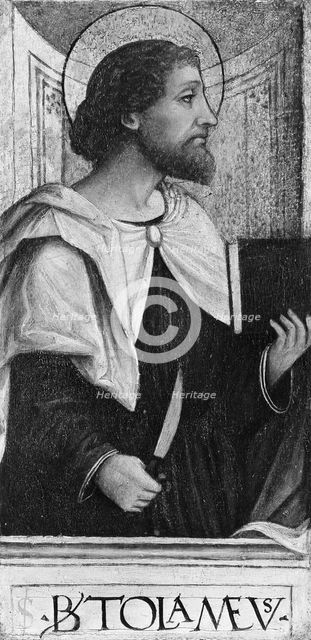 The Twelve Apostles: Saints Bartholomew, Andrew, Matthew, James the Greater...,  Creator: Unknown.