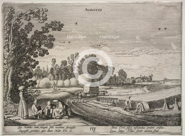 The Twelve Months: August. Creator: Jan van de Velde (Dutch, 1620-1662).