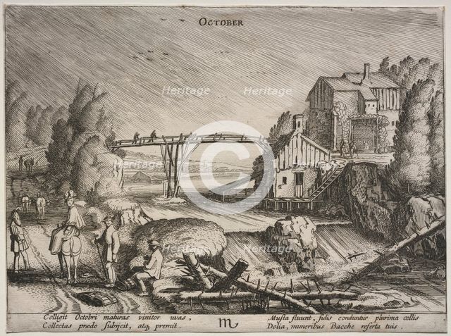 The Twelve Months: October. Creator: Jan van de Velde (Dutch, 1620-1662).