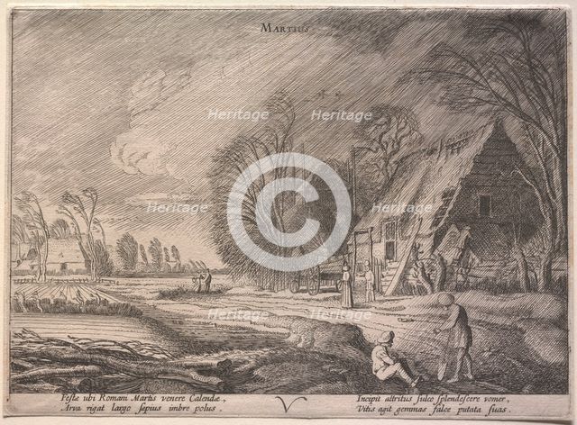 The Twelve Months: March. Creator: Jan van de Velde (Dutch, 1620-1662).