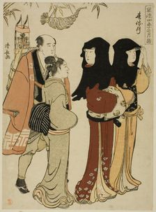 The Twelfth Month (Harumachizuki), from the series "Fashionable Monthly Visits to Sacre..., c. 1784. Creator: Torii Kiyonaga