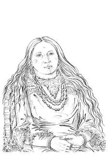 The Twin matron of the Riccaree tribe, 1841.Artist: Myers and Co