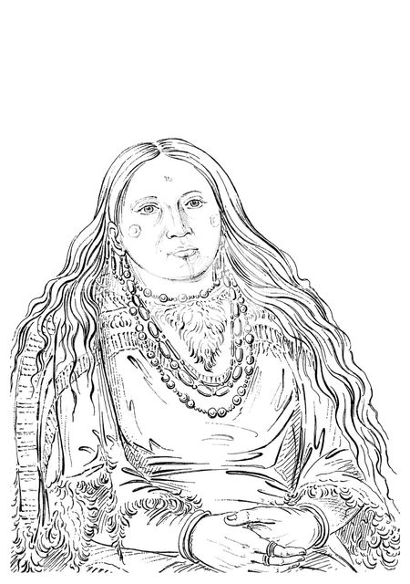 'The Twin', matron of the Riccaree tribe, 1841.Artist: Myers and Co