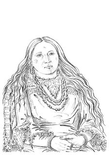 The Twin matron of the Riccaree tribe, 1841.Artist: Myers and Co