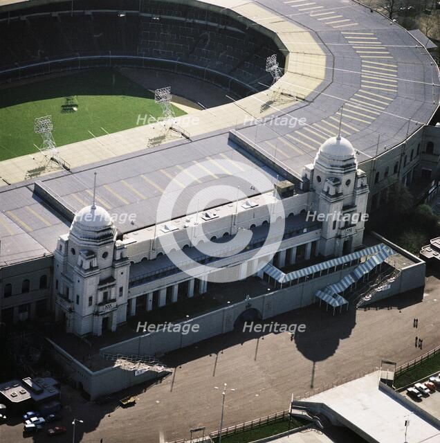 The twin towers of the Wembley Stadium, London, 1978. Artist: Aerofilms.