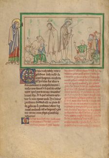 The Two Witnesses Preaching; Dyson Perrins Apocalypse, about 1255-1260. Creator: Unknown