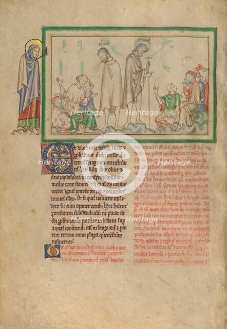 The Two Witnesses Preaching; Dyson Perrins Apocalypse, about 1255-1260. Creator: Unknown.