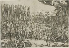 The Two Armies at the Battle of Ravenna, 1512, c.1512, printed 1530. Creator: Master with the Mousetrap
