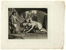 The Two Bald Men Fighting Over a Comb, 1809. Creator: Carl Russ