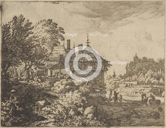 The Two Boats Approach a Hut, 17th century. Creator: Allart van Everdingen.