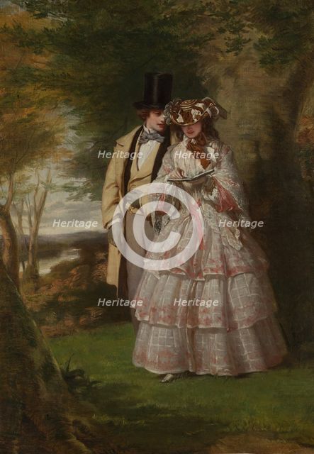 The Two Central Figures in "Derby Day", 1860. Creator: William Powell Frith.