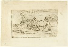 The Two Cows, c. 1847. Creator: Jean Francois Millet