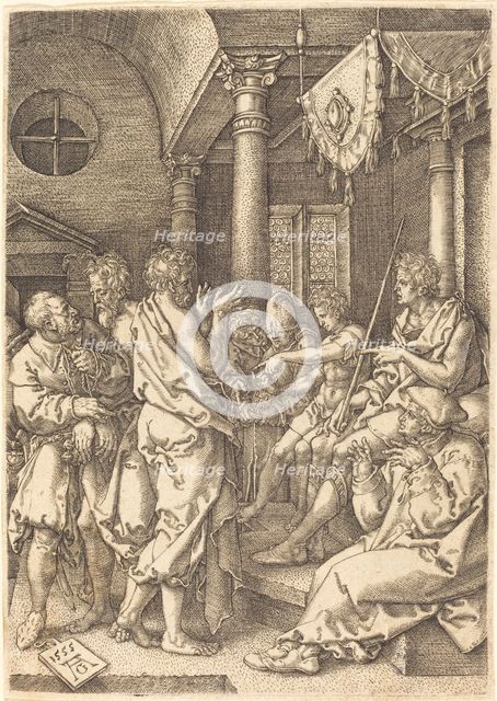 The Two Elders Convicted by the Testimony of Daniel, 1555. Creator: Heinrich Aldegrever.