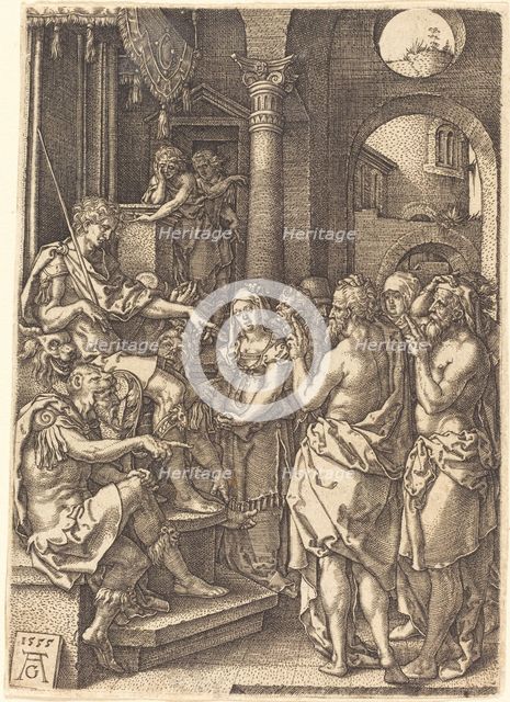 The Two Elders Before the Judge, 1555. Creator: Heinrich Aldegrever.